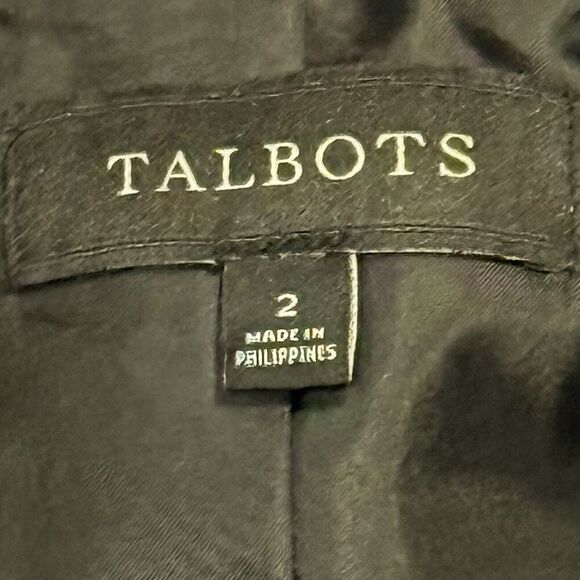 NWOT Women's TALBOTS VELVET-TRIM BLAZER Wool Blend Plaid Check Green Sz 2 Tartan - Picture 3 of 4